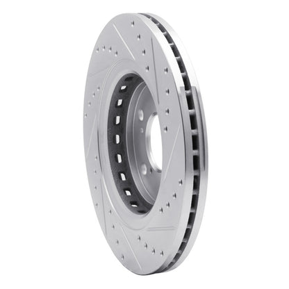 R1 Concepts R1 15-25 Acura MDX Front Left Drilled & Slotted Silver Brake Rotor