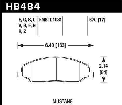 Hawk Performance Hawk 05-10 Ford Mustang GT & V6 / 07-08 Shelby GT HP+ Street Front Brake Pads