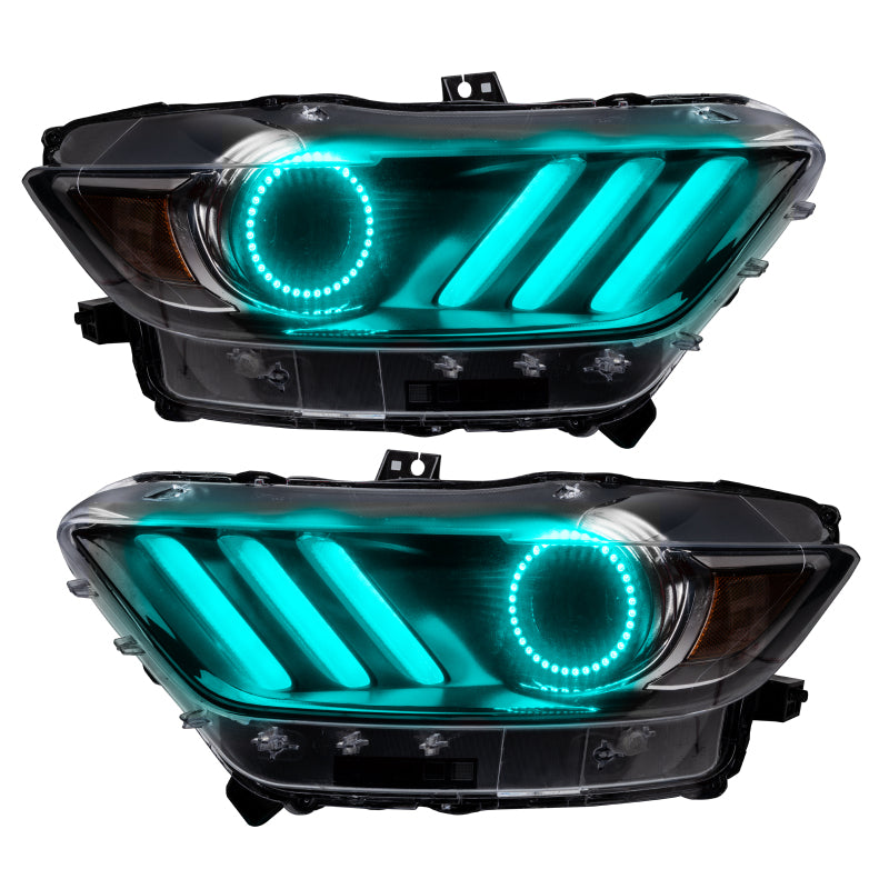 ORACLE Lighting Oracle 15-17 Ford Mustang V6/GT/Shelby DRL w/ Halo Kit - ColorSHIFT w/ BC1 Controller