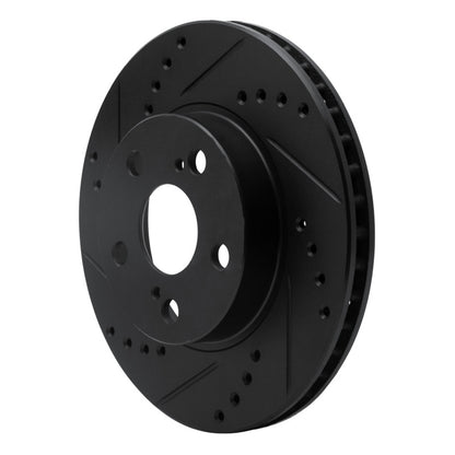 R1 Concepts R1 04-09 Toyota Prius Front Left Drilled & Slotted Black Brake Rotor