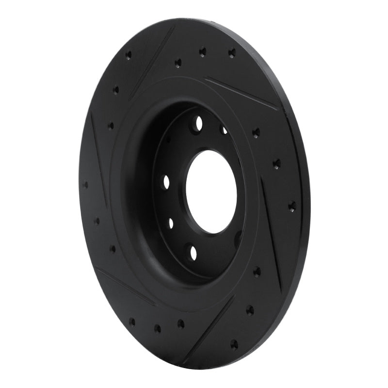 R1 Concepts R1 16-18 Mazda CX-3 Rear Right Drilled & Slotted Black Brake Rotor