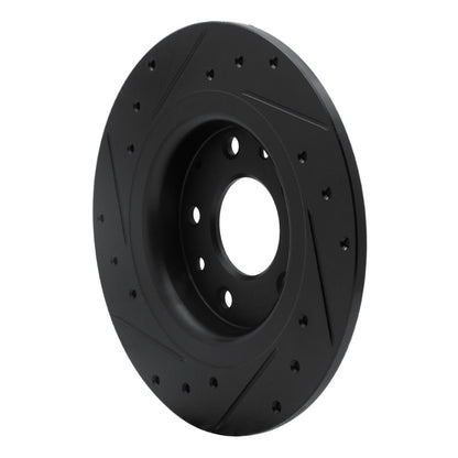 R1 Concepts R1 16-18 Mazda CX-3 Rear Right Drilled & Slotted Black Brake Rotor