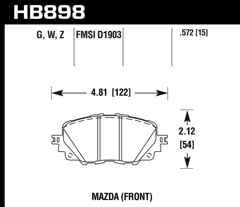 Hawk Performance Hawk 17-19 Fiat 124 Spider DTC-30 Front Brake Pads