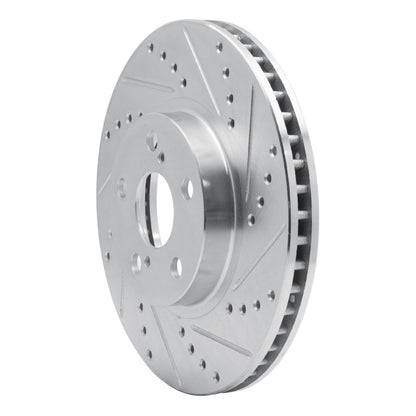R1 Concepts R1 00-10 Pontiac Vibe Front Right Drilled & Slotted Silver Brake Rotor