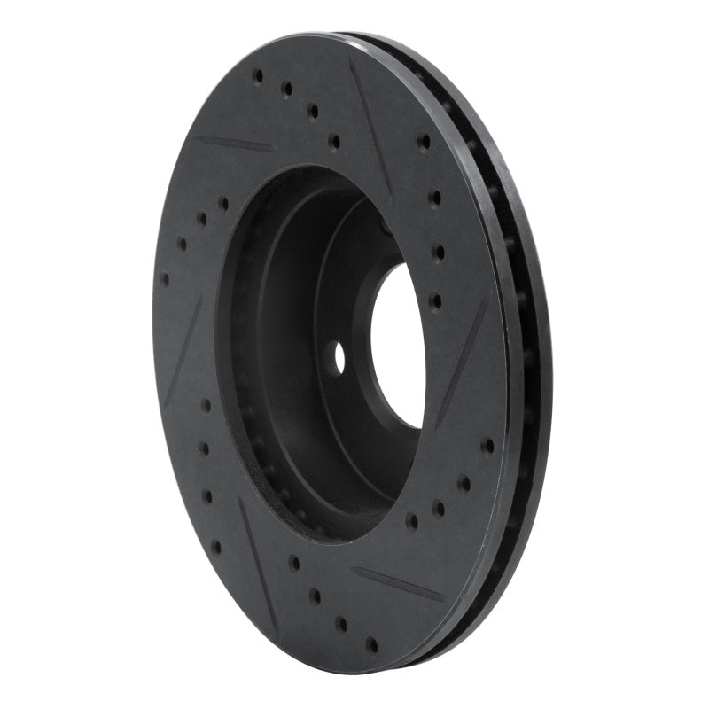 R1 Concepts R1 90-91 Audi 90 Quattro Front Left Drilled & Slotted Black Brake Rotor