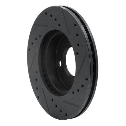 R1 Concepts R1 90-91 Audi 90 Quattro Front Left Drilled & Slotted Black Brake Rotor