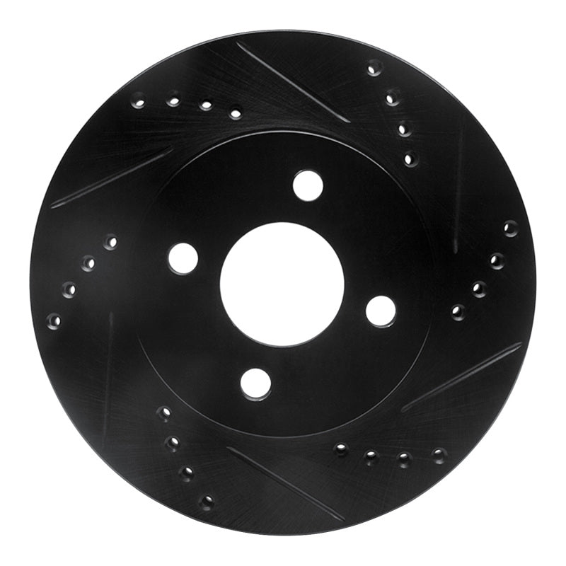 R1 Concepts R1 03-10 Chevrolet Cobalt Front Right Drilled & Slotted Black Brake Rotor