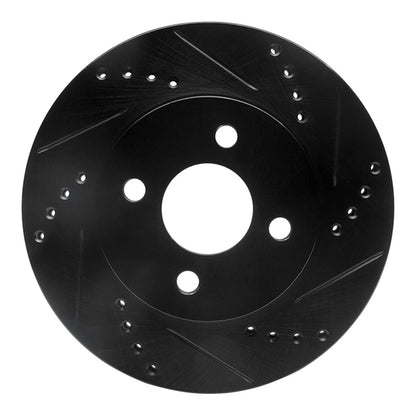 R1 Concepts R1 03-10 Chevrolet Cobalt Front Right Drilled & Slotted Black Brake Rotor