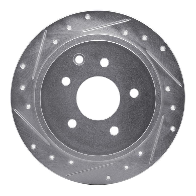R1 Concepts R1 02-25 Nissan Juke Rear Left Drilled & Slotted Silver Brake Rotor