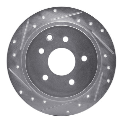 R1 Concepts R1 02-25 Nissan Juke Rear Left Drilled & Slotted Silver Brake Rotor