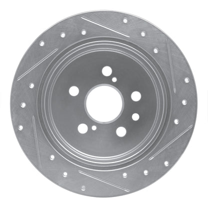 R1 Concepts R1 96-99 Toyota Celica Rear Left Drilled & Slotted Silver Brake Rotor