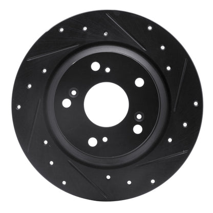 R1 Concepts R1 00-09 Honda S2000 Rear Right Drilled & Slotted Black Brake Rotor