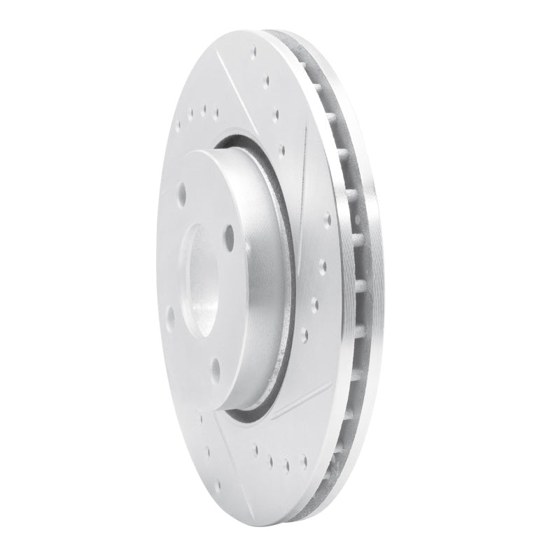 R1 Concepts R1 98-04 Ford CONTOUR Front Right Drilled & Slotted Silver Brake Rotor