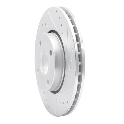 R1 Concepts R1 98-04 Ford CONTOUR Front Right Drilled & Slotted Silver Brake Rotor
