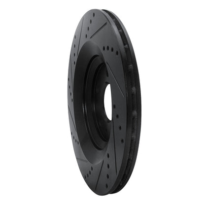 R1 Concepts R1 07-11 Audi S6 Rear Right Drilled & Slotted Black Brake Rotor