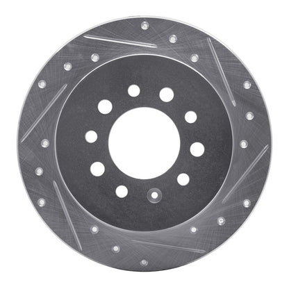 R1 Concepts R1 07-08 Hyundai TIBURON Rear Right Drilled & Slotted Silver Brake Rotor