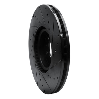 R1 Concepts R1 16-26 Polestar Polestar 2 Front Left Drilled & Slotted Black Brake Rotor