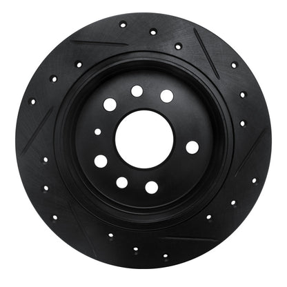 R1 Concepts R1 94-96 Saab 900 Rear Left Drilled & Slotted Black Brake Rotor
