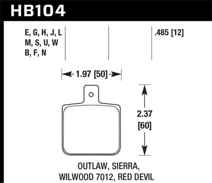 Hawk Performance Hawk Sierra/Outlaw/Wilwood HPS Street Brake Pads