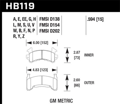 Hawk Performance Hawk 78-87 Buick Regal DTC-50 Front Brake Pads