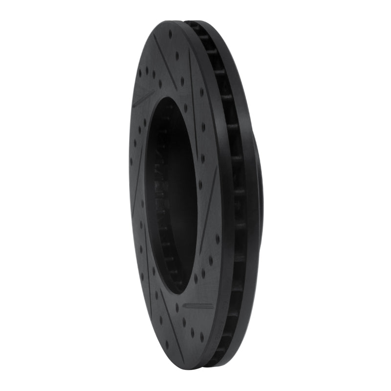 R1 Concepts R1 90-97 Infiniti J30 Front Left Drilled & Slotted Black Brake Rotor