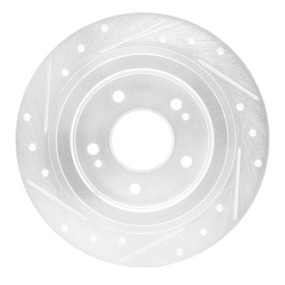 R1 Concepts R1 18-25 Hyundai Kona Rear Right Drilled & Slotted Silver Brake Rotor
