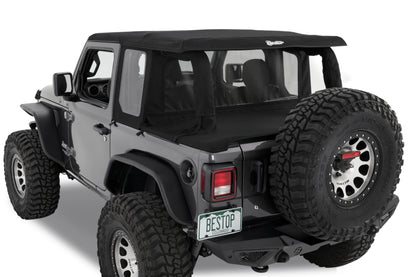 Bestop 18-26 Jeep Wrangler JL 2-Door Halftop Conversion Kit (Black Diamond)