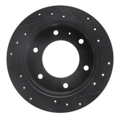 R1 Concepts R1 88-95 Isuzu AMIGO Rear Left Drilled & Slotted Black Brake Rotor