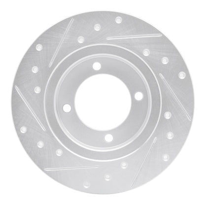 R1 Concepts R1 74-75 Nissan 610 Front Right Drilled & Slotted Silver Brake Rotor