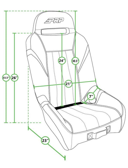 PRP Seats PRP Polaris RZR PRO XP/PRO R/Turbo R GT/S.E. Suspension Seat- Black/Gray