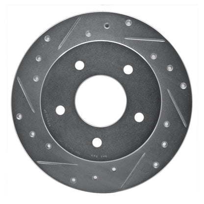 R1 Concepts R1 84-88 Pontiac 6000 Rear Left Drilled & Slotted Silver Brake Rotor
