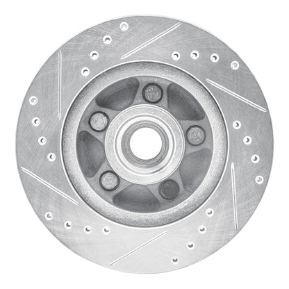R1 Concepts R1 82-87 Ford Mustang Front Right Drilled & Slotted Silver Brake Rotor