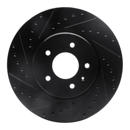 R1 Concepts R1 09-11 Cadillac STS Front Left Drilled & Slotted Black Brake Rotor