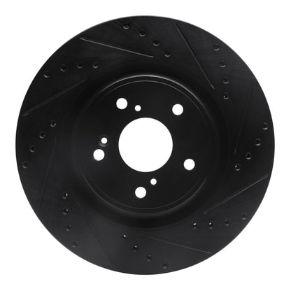 R1 Concepts R1 20-22 Honda CR-V Front Right Drilled & Slotted Black Brake Rotor