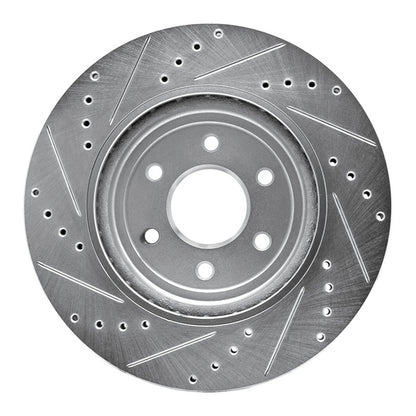 R1 Concepts R1 08-11 Nissan Pathfinder Front Right Drilled & Slotted Silver Brake Rotor