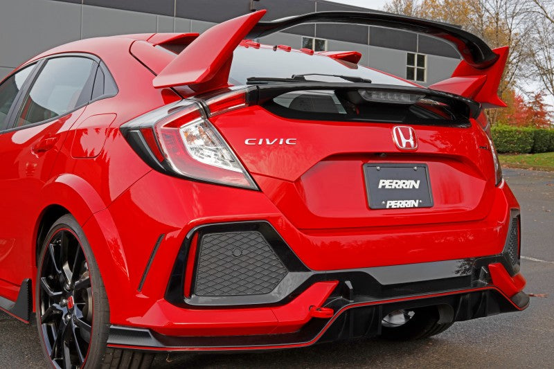 Perrin Performance PERRIN 17-21 Honda Civic Si/Type R/Touring/Hatchback Tow Hook Kit Rear - Red