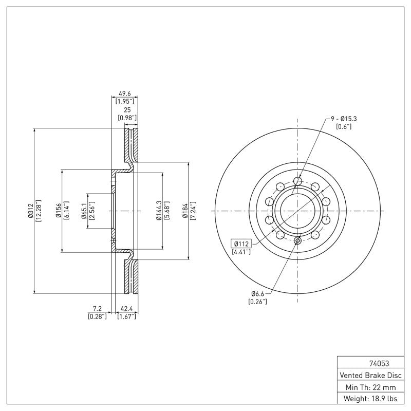 DFC 06-18 Volkswagen GTI Front Brake Rotor