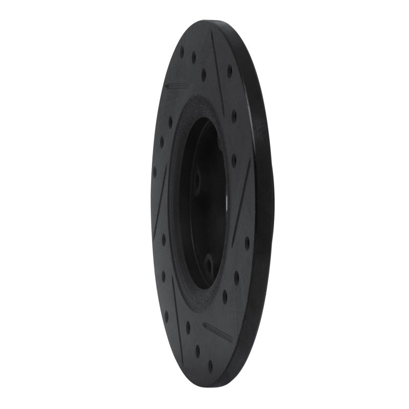 R1 Concepts R1 75-79 Toyota Corolla (US/Canada) Front Left Drilled & Slotted Black Brake Rotor