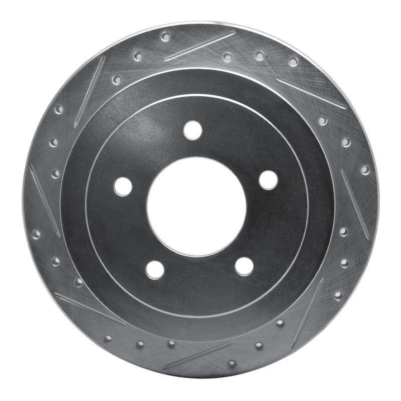 R1 Concepts R1 97-04 Ford Expedition Rear Left Drilled & Slotted Silver Brake Rotor