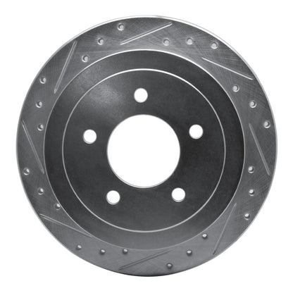 R1 Concepts R1 97-04 Ford Expedition Rear Left Drilled & Slotted Silver Brake Rotor