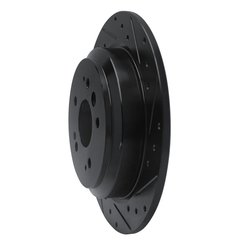 R1 Concepts R1 16-25 Honda Ridgeline Rear Right Drilled & Slotted Black Brake Rotor