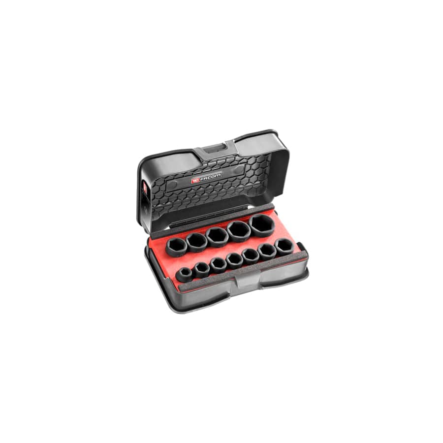 Facom FCMNSSJ12PB 6-Point Stubby Impact Socket Set 1/2in SQDR, 12 Piece