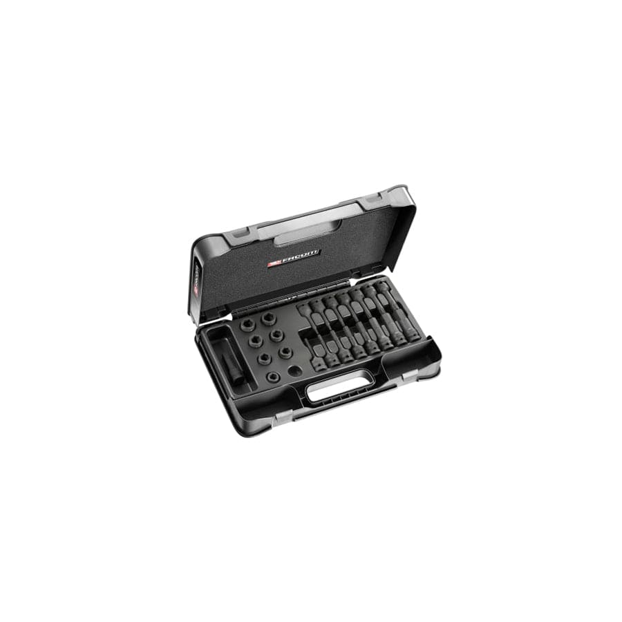 Facom FCMNSSJ23PB 6-Point Stubby Impact Socket Set 1/2in SQDR, 23 Piece