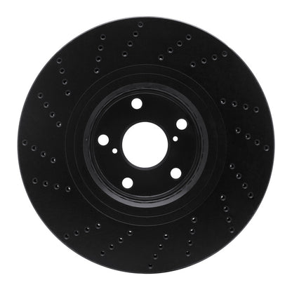 R1 Concepts R1 07-11 Lexus GS350 Right Front Drilled Black Brake Rotor