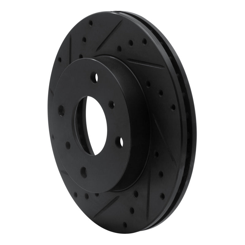 R1 Concepts R1 89-13 Infiniti G20 Front Left Drilled & Slotted Black Brake Rotor