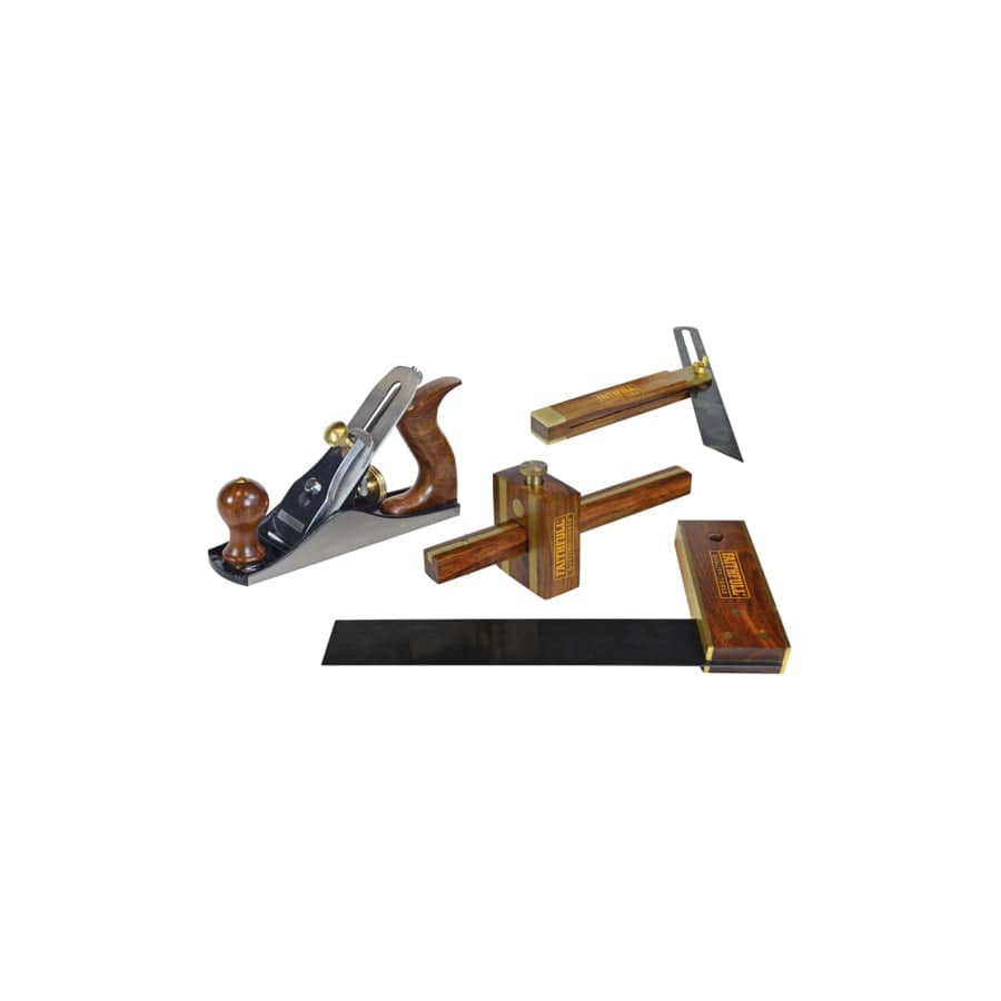Faithfull FAIPLANEKIT Plane & Woodworking Set of 4 in Wooden Box