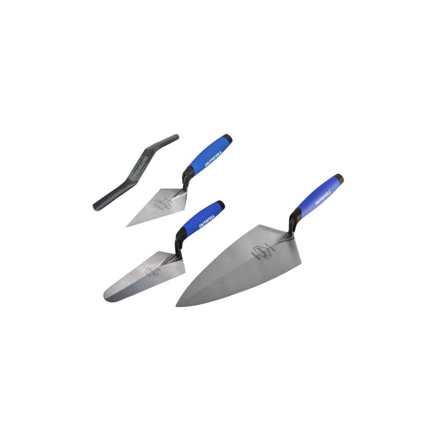 Faithfull FAIPTFSET4 Prestige Professional Brick Trowel Set, 4 Piece