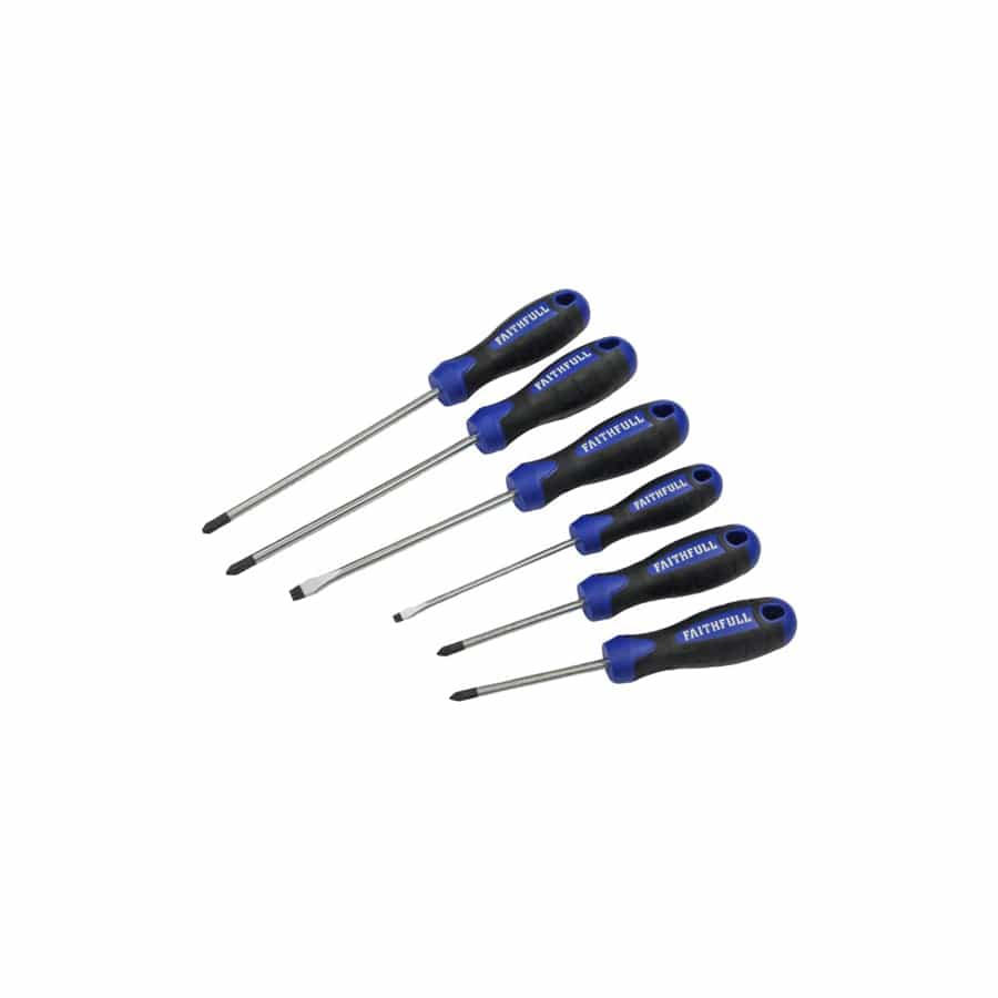 Faithfull FAISDSET6PRO Boxed Soft Grip Screwdriver Set, 6 Piece