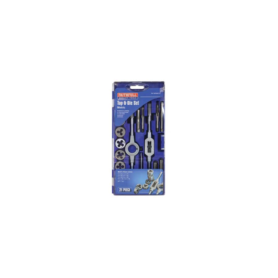 Faithfull FAITAPDSET21 Metric Tap & Die Set of 21 Carbon Steel