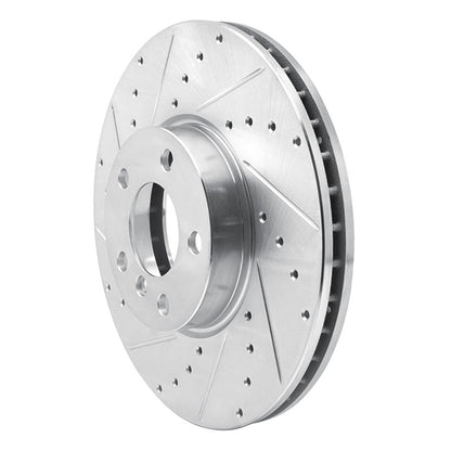 R1 Concepts R1 07-19 BMW X5 Front Left Drilled & Slotted Silver Brake Rotor